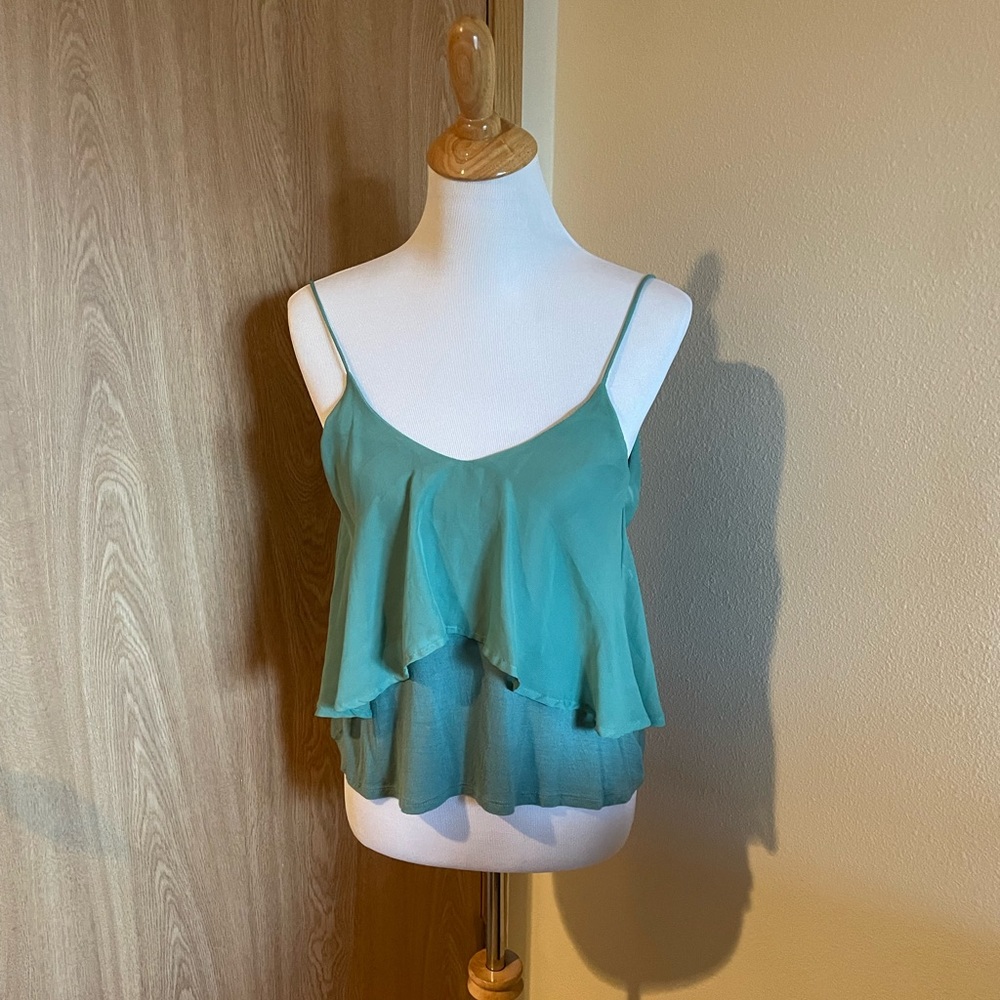 Sparkle & Fade - Sea Foam Green Tank Top - Size S